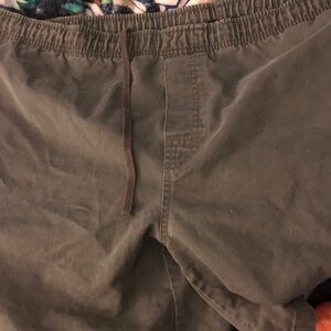 Men's Olive Drawstring Casual Shorts